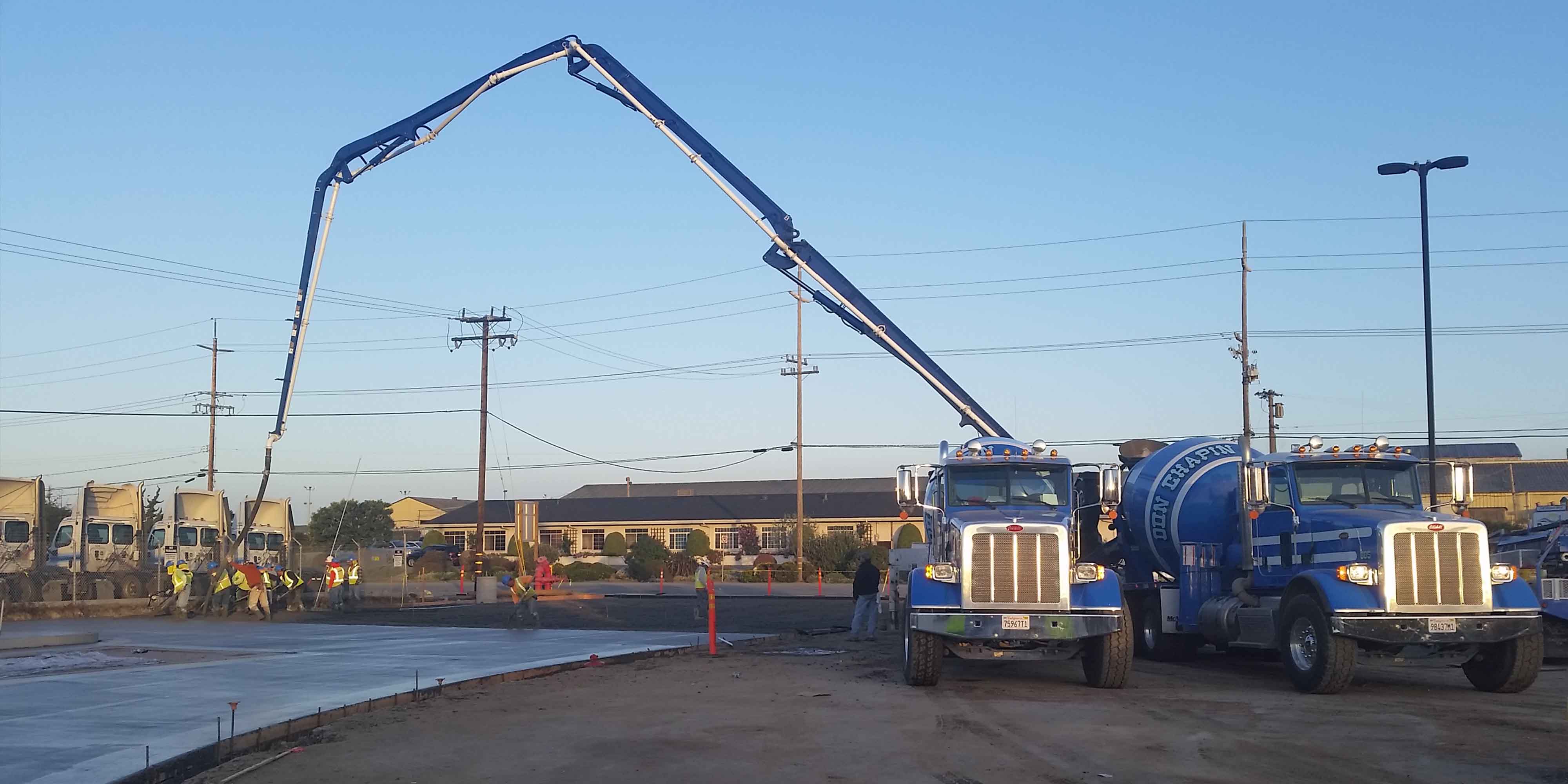 Don Chapins ready mix concrete service in Monterey county